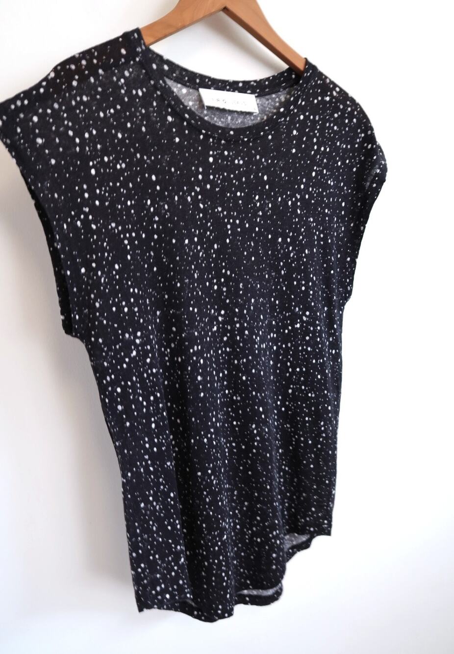 IRO JEANS Holly Linen Splatter Print Cap Sleeve Tee Shirt Top Shopbop S $165